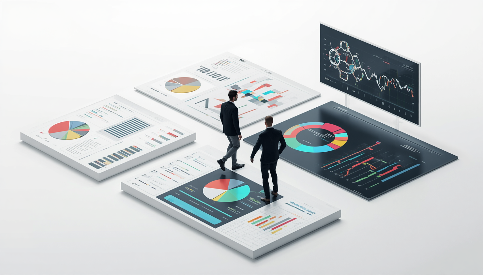 Un projet décisionnel représenté avec des tableaux de bord d'analyse de données